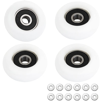 Total Gym Wheels/Rollers 2000, 3000, 3000 XL, and a Few Very Early XL, Platinum Plus, Pro, Supra and Many Others Set of 4 (White)