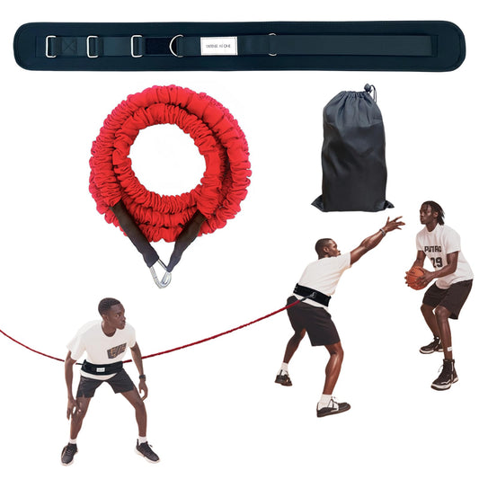 bibahala Zone Defense Resistance Band Belt Trainer Kit 1 Pc Widened Belt 1 Pc 2-Meter Resistance Band Basketball Training Equipment Men-to-Men Defense Training Improve Collaborative Defense Speed