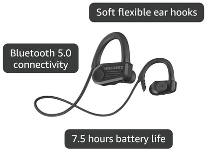 Walker's Shooting Ear & Hearing Protection Sport Electronic Bluetooth Rechargeable ATACS Wireless Earbuds