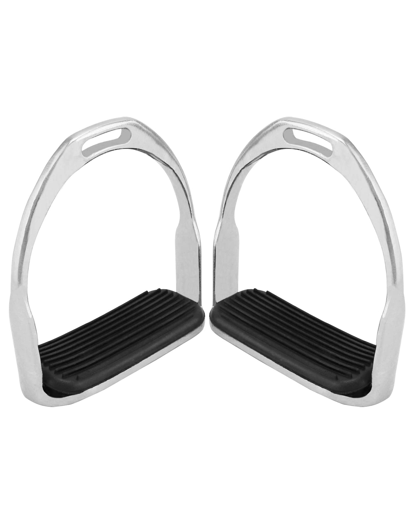 QWORK Horse Riding Stirrups, Hose Saddle, Safety Stirrup, Stainless Steel English Riding Protection Saddle, Knee Ankle Reduce Pressure, 1 Pair