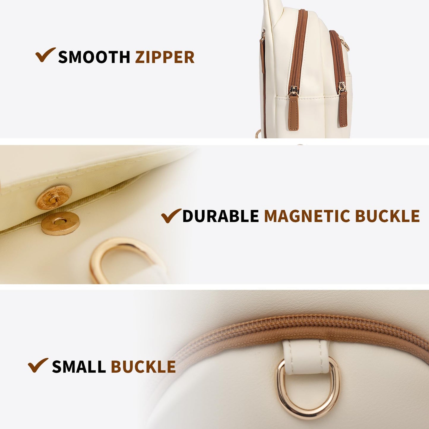 OSOCE Crossbody Bags for Women Sling Bag Anti Theft PU Leather Travel Chest Purse Small Adjustable Strap Fits Large Phone