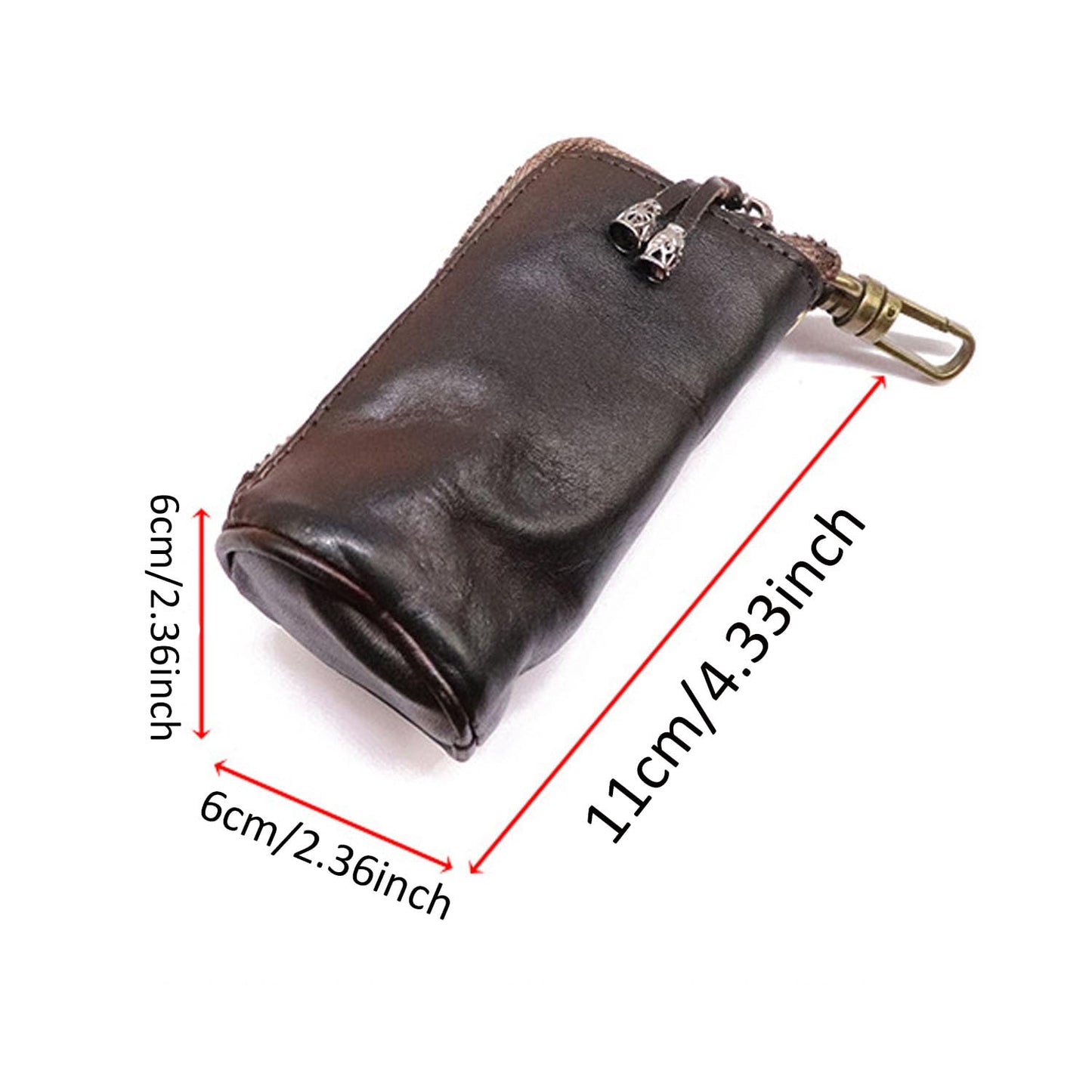 Medieval Leather Key Pouch – EDC Coin Holder for Men, Full-Grain Cowhide Keychain with Belt Hook