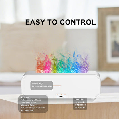 Colorful Flame Fire Diffuser Humidifier, 7 Colors Changing Oil Diffuser, Ultra-Quiet Aroma Essential Oils Aromatherapy Diffusers for Large Room, Bedroom, Office(Timeable, Waterless Auto off-150ml)