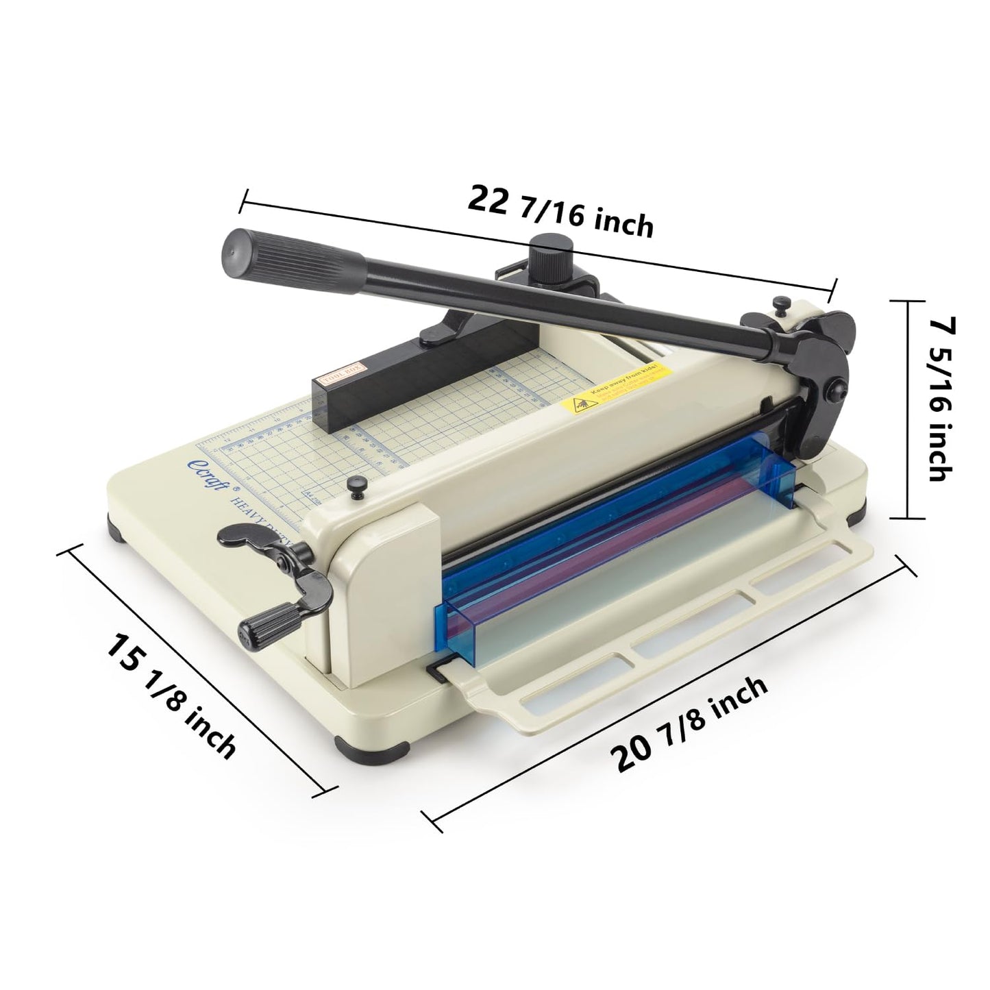 Ecraft Heavy Duty 12" Guillotine Paper Cutter - 400 Sheet Capacity,Solid Steel with HSS Blade,Industrial Commercial Trimmer for Office,School,Print Shop,Safety Lock & Clear Grids