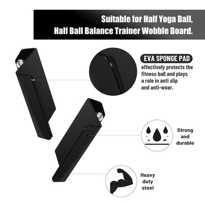 OMMUU Balance Ball Holder Wall mount,Half Exercise Ball Storage Bracket for Strength Fitness Ball,Yoga Stability Ball Rack Organizer for Home Gym Workouts