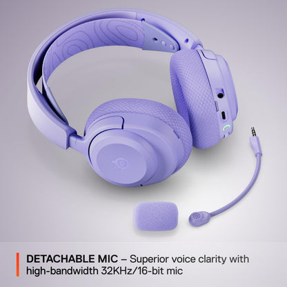 SteelSeries Arctis Nova 3P Wireless Multi-Platform Gaming Headset — Mobile App Control — 40 HR Battery — Neodymium Magnetic Drivers — 2.4GHz/Bluetooth — PS5, PS4, PC, Switch, Mobile — Lavender