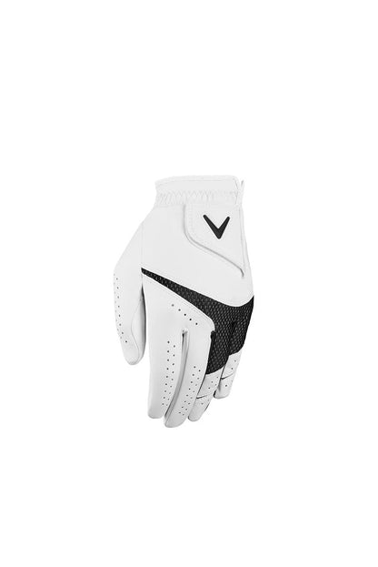 Callaway Golf Weather Spann Glove (Worn on Right Hand,White,Large,Cadet (Short Fingers))