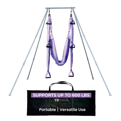 Yoga Trapeze Versatile Fitness Yoga Stand for Home & Outdoor | Easy 5-Min Setup | Supports Yoga Aerial Silks, Swings, Hammocks, Olympic Rings | Stable Solid Aluminum Supports Max 600lbs