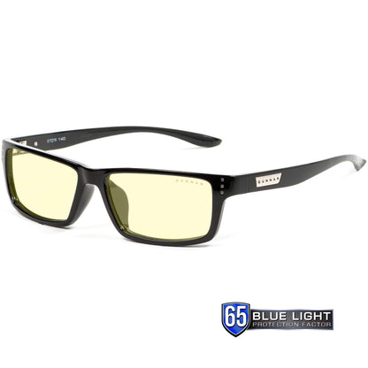 GUNNAR Premium Computer and Gaming Glasses For Men & Women - Advanced Blue Light Blocking Lens Technology For Eye Strain Relief and Anti Fatigue - Riot Amber Tinted Gaming Glasses