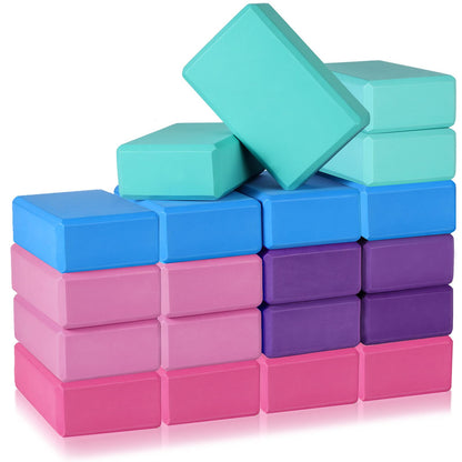 Honoson 20 Pcs Yoga Blocks Bulk 9''x6''x3'' High Density EVA Foam Blocks for Exercise Pilates Meditation, Lightweight Non-slip Surface, Improve Strength Balance Flexibility(Multicolor)