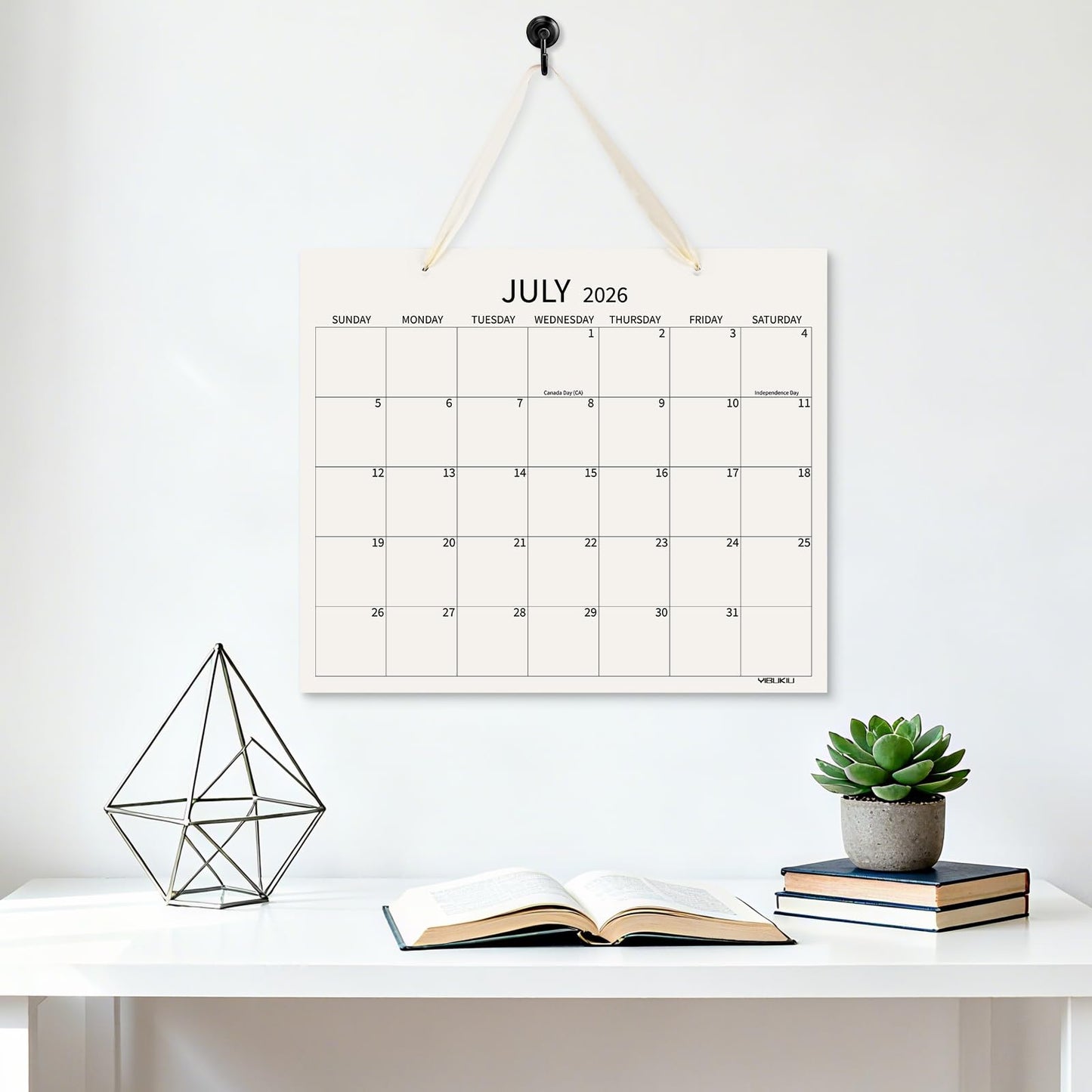 Yibukiu Desk Calendar 2026 with Desktop Mat, 18 Months Flat Desk Pad Calendar January 2026 to June 2027, Medium 14 x11 inch Monthly Wall Calendar for Home Office School (Apricot)