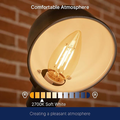 FLSNT Dimmable LED Candelabra Light Bulbs 60W Equivalent E26 Base, B11 LED Chandelier Candle Light Bulbs, 2700K Soft White, 6 Pack UL,CA65 Listed.