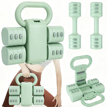 Adjustable Dumbbell Set, 4-in-1 Hand Weights Free Weights Set for Women, Fast Changing Dumbbells 2lb/3lb/4lb/5lb for Home Workout and Outdoor Fitness
