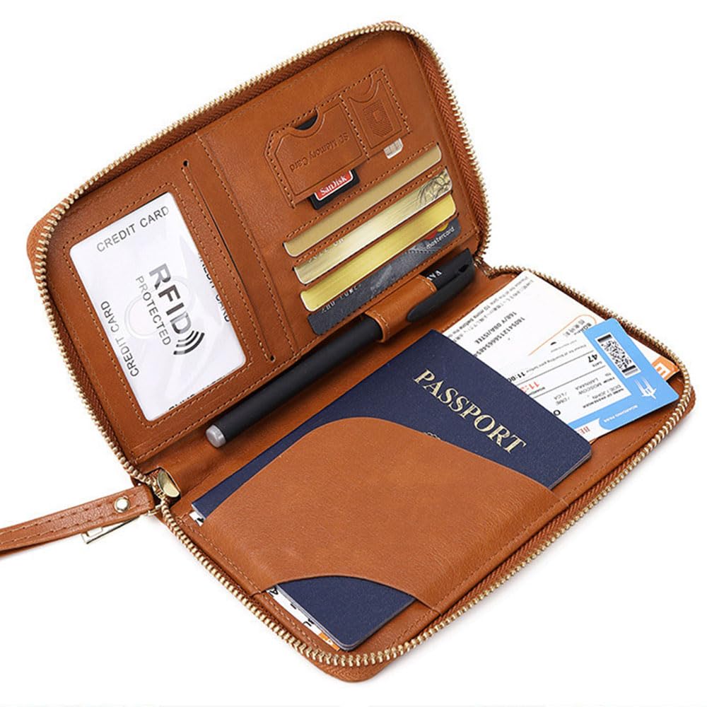 Family Passport Holder for Travel Women and Men RFID Passport Holder with Card Slots Holder Passport Case Passport cover Passport Wallet Travel Essentials and Accessories