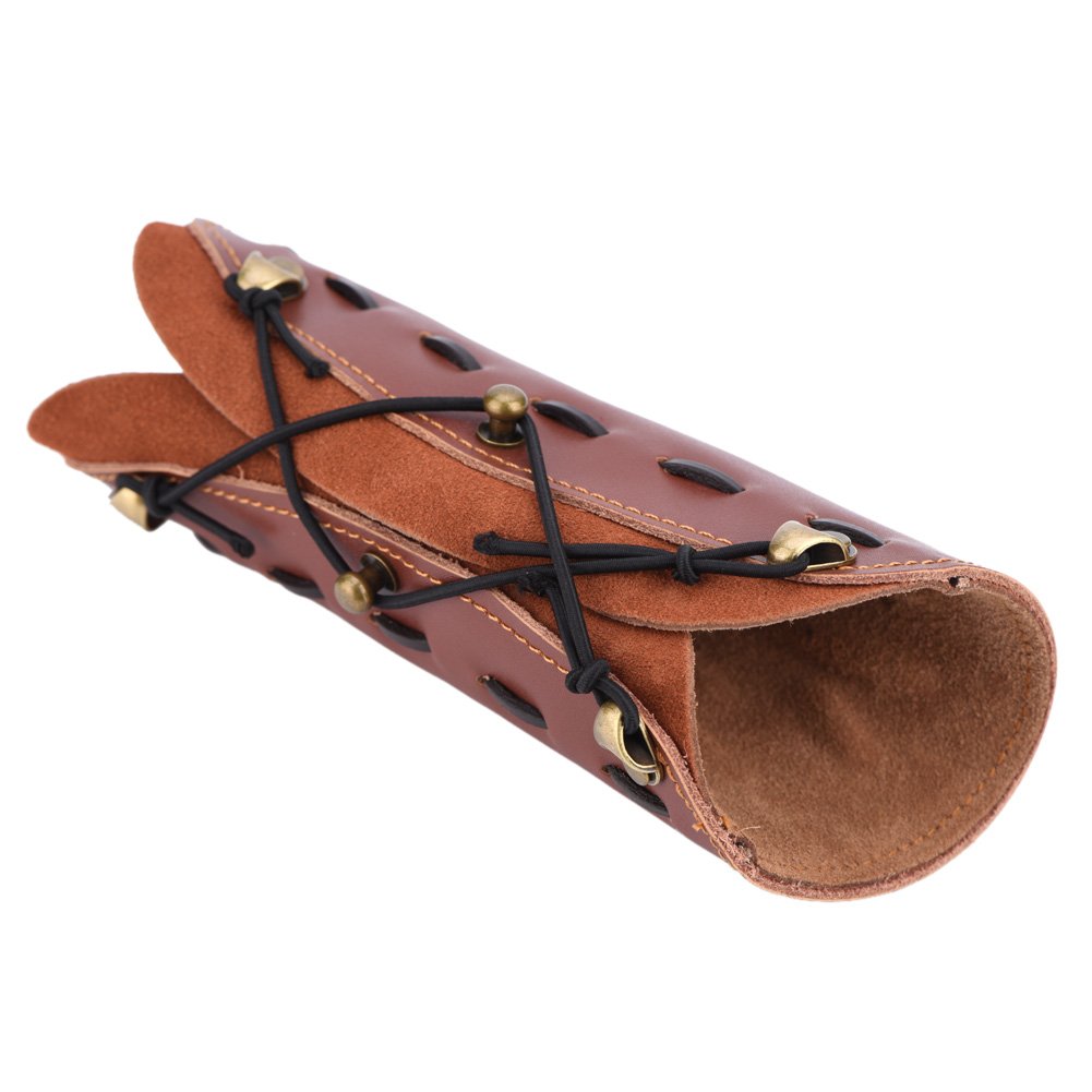 Dilwe Arm Guard, Archery Leather Arm Guard Strap Armband for Bow