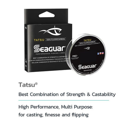 Seaguar Tatsu 100% Fluorocarbon Fishing Line DSF, 8lbs, 1000yds Break Strength/Length - 08TS1000