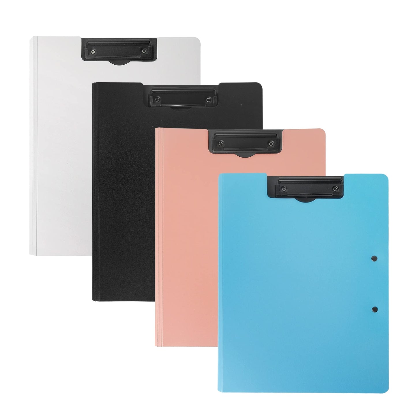 souG 4Pcs Clipboard Foldable,360°Cover Folder Clipboard Plastic Clipboards with Double Low Profile Clip,File Folder Storag Clipboards for A3 A4 Paper, Clip Boards for Office School Supplies (4 Colors)