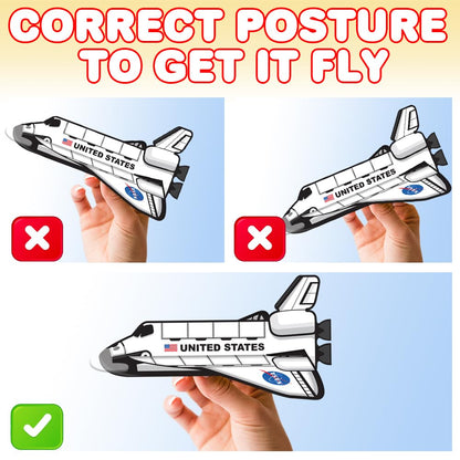 ArtCreativity Space Shuttle Gliders, Set of 24, Flying Toys for Boys & Girls, Made of Foam Material, Outdoor Toys for Children, Outer Space Party Favors for Kids, Great for Indoor & Outdoor Play