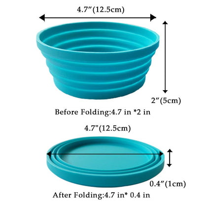 Ecoart Silicone Expandable Collapsible Bowl for Travel Camping Hiking, Blue (1 Pack)