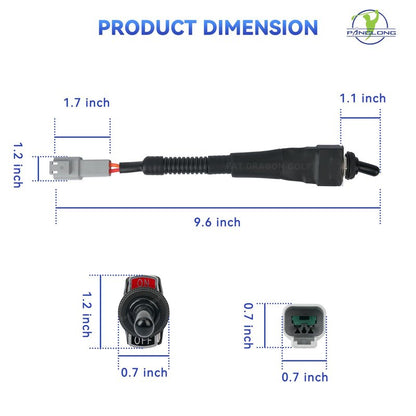 Panglong Golf Cart 48V Tow Run Switch, Include Switch and Harness, Suitable for 1995-UP 48V Club Car DS Electric Golf Cart, OEM Refer #101908101,1019081-01