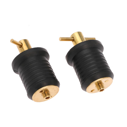 Ciweisah T-Handle Boat Plug Brass/Stainless Steel Boat Drain Plug Snap Handle Plug Rubber Drain Plug for Boat Marine (Brass-1inch)