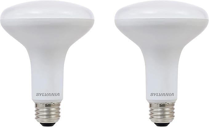 SYLVANIA LED Flood Light Bulb, BR30, 65W Equivalent, Efficient 9W, Dimmable, 10 Year, 650 Lumens, 3500K, Bright White - 2 Pack (78029)
