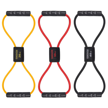 Figure 8 Resistance Bands with Handles for Women Men, Exercise Bands for Back, 8 Shaped Resistance Bands for Arms, Shoulder, Leg Stretching, Physical Therapy, Yoga, Pilates, Home Gym Workout Equipment