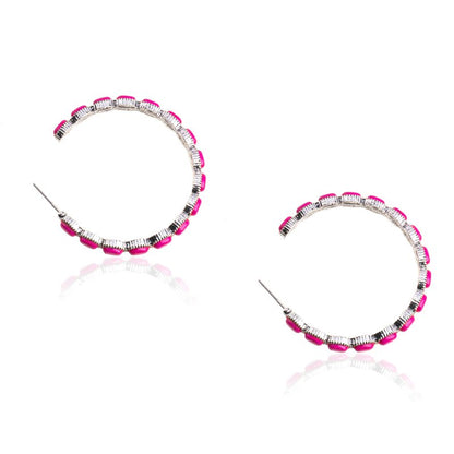 Rustic Couture's Western Navajo Beaded Hoop Earrings for Women Cowgirl Country Concho Lightweight Statement Jewelry RCE-1064SL
