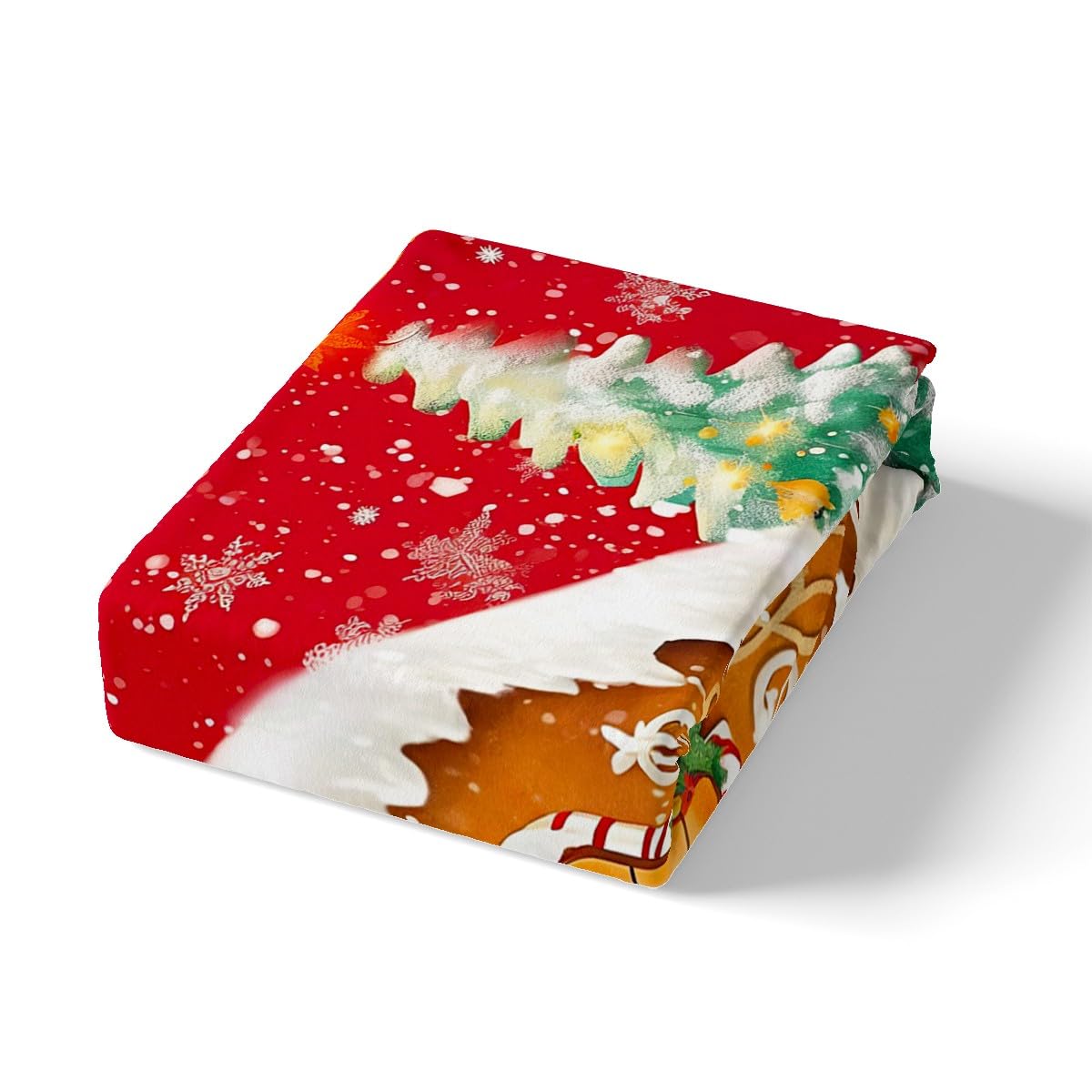 Feelyou Red Christmas Duvet Cover Full Size Kids Candy House Bedding Set Boys Girls Candyland Theme Christmas Wonderland Pine Comforter Cover Set Xmas Tree Happy New Year Bedspread Cover(No Comforter)