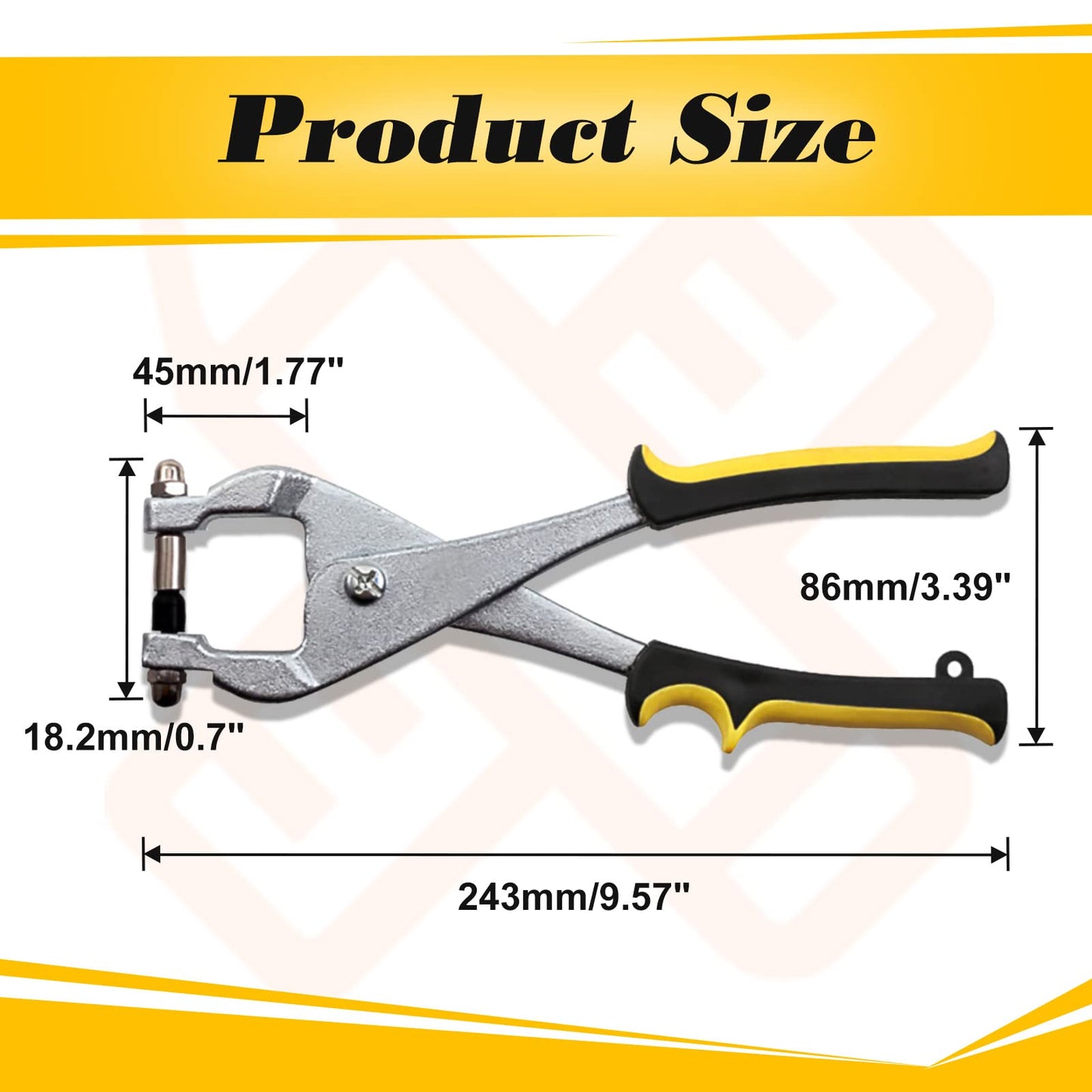 SPEEDWOX 10 Inch Ceiling Grid Punch Pliers - 3.24mm Grid Hole Punch for Rivets - Multifunctional Puncher for Thin Metal Sheet Decoration