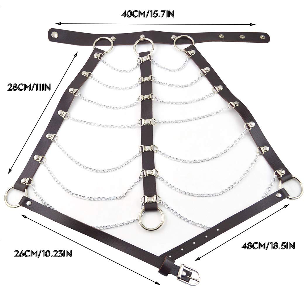 DRESBE Leather Chest Harness Chain Belt Black Fashion Rave Body Accessories for Women