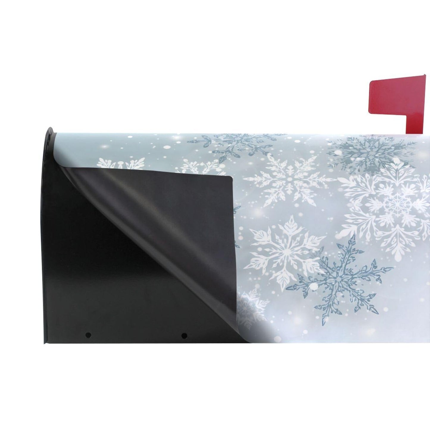 ALAZA Silver Winter Christmas Snowflake Magnetic Mailbox Cover MailWraps Garden Yard Home Decor for Outside Oversized-25.5" x20.8"