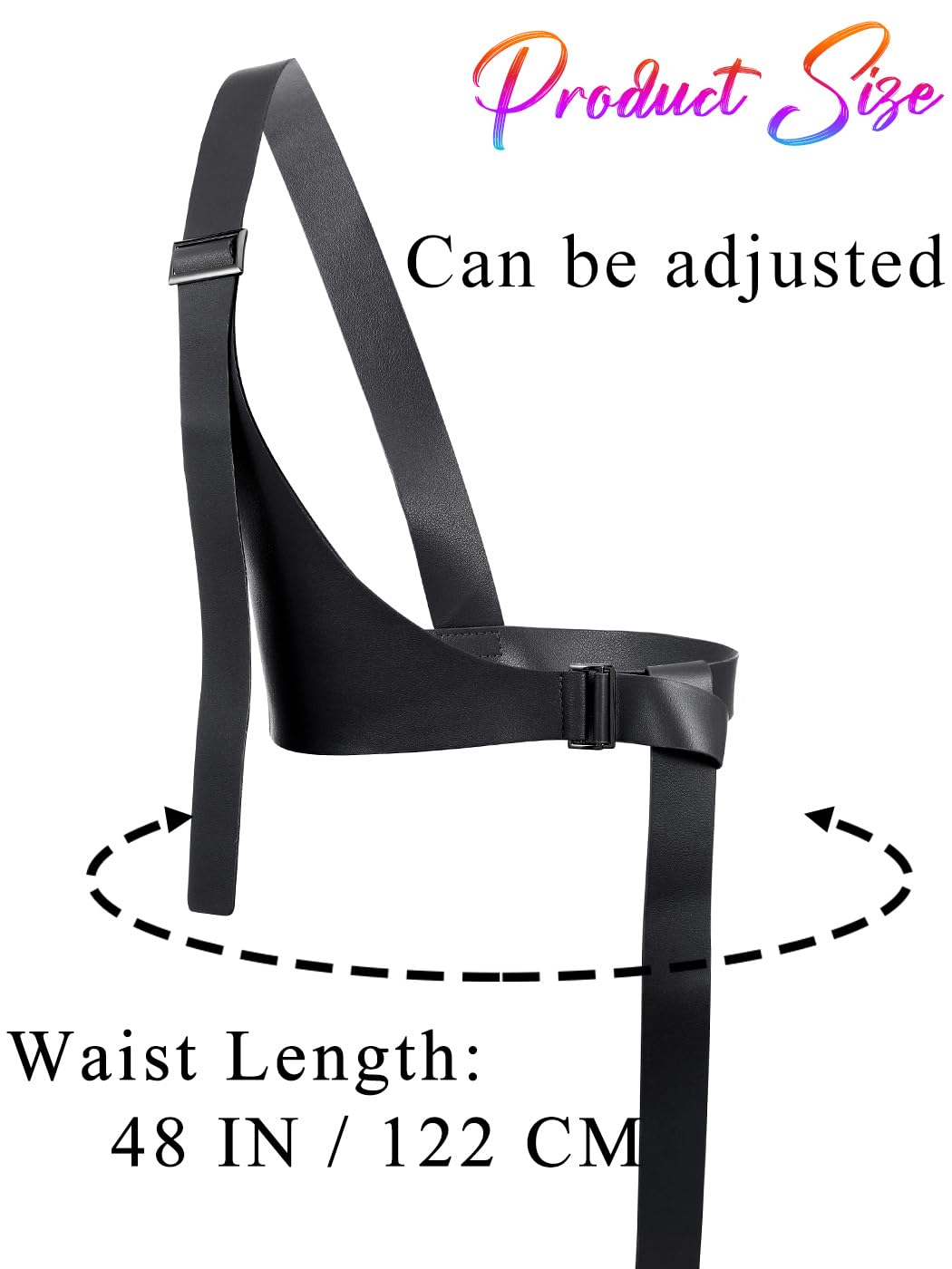 BODIY Punk Rock Belt Black Pu Leather Fashion Waist Belt Gothic Costume Cosplay Rave Accessory Waist Belts for women (Black)