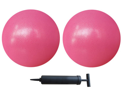 AppleRound 9-inch Pilates Ball, Pack of 2 with 1 Pump, Small Exercise Ball for Pilates, Yoga, Fitness, Physical Therapy, Stability Core Training (Pink)