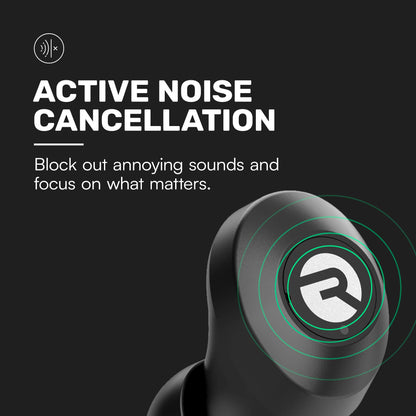 Raycon Everyday Classic Bluetooth Wireless Earbuds + Microphone with Active Noise Canceling, Sweat & Water-Resistant Earphones, Ear Buds Wireless Bluetooth 32 Hours Playtime (Black)