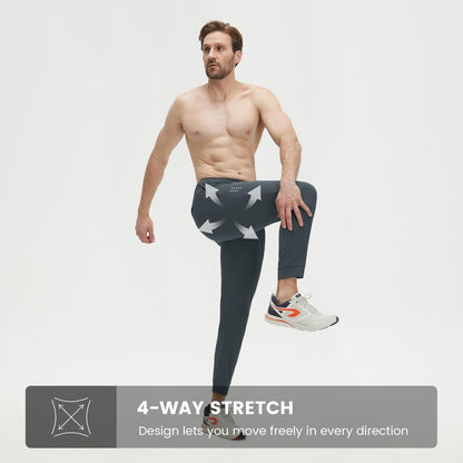 M MAELREG Joggers for Men with Zipper Pockets Sweatpants Stretch Running Workout Gym Jogging Golf Joggers Pants Men Dark Grey