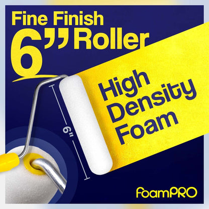 FoamPRO 163-P, 165-5 | 4” Fine Finish Foam Roller Refills (5 Pack) | Foam Paint Roller Covers | Home Painting Supplies & Paint Tools