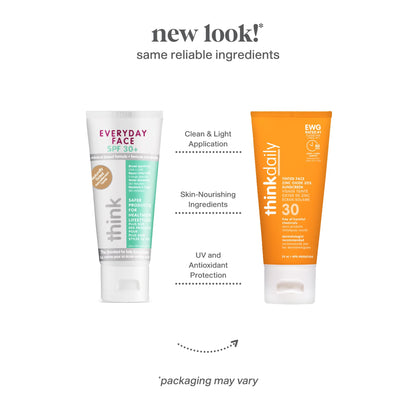 Thinkdaily Tinted Sunscreen for Face, SPF 30, 24.25% Zinc Oxide, 2 Oz, Safe, Natural, Water Resistant Reef Safe Sunscreen, All Skin Tones, Broad Spectrum UVA/UVB Sun Screen for Sun Protection