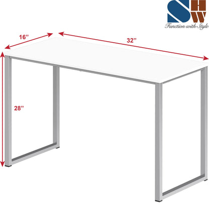 SHW Mission 32-Inch Home Office Computer Desk, White