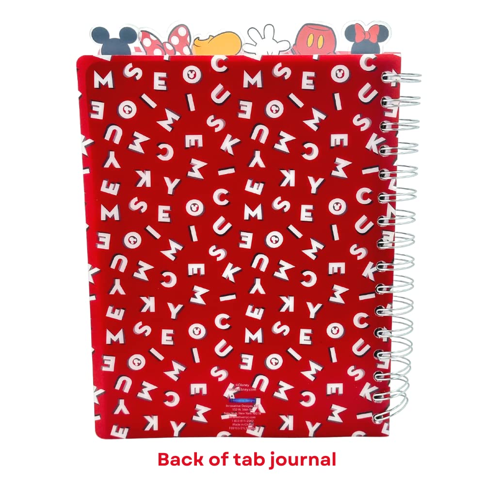 Disney Minnie and Mickey Mouse Journal Notebook, Spiral Bound, 144 Lined Pages, 8 x 7 inches, Red
