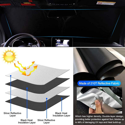 KUST Windshield Sun Shade for 2020-2025 Ford Explorer Accessories, Custom Fit Car Front Sunshade Foldable Window Sun Visor Protector Blocks UV Rays Keep Your Car Cooler