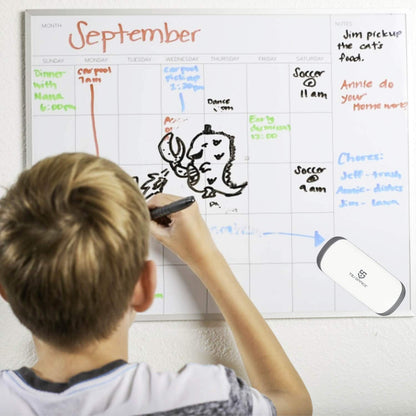 Magnetic Dry Erase Board Eraser - Whiteboard Eraser with Strong Magnet Enough for Glass Whiteboard, Fridge Calendar, Felt Bottom Surface