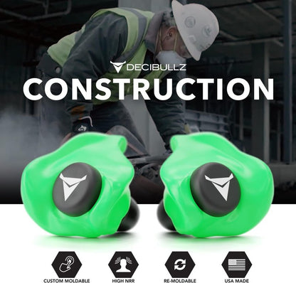 Decibullz Custom Molded Earplugs - 31dB Noise Reduction | Comfortable Hearing Protection for Shooting, Travel, and Concerts