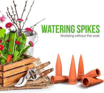 MorTime 6pcs Plant Watering Devices, Plant Waterer Self Watering Terracotta Spikes Automatically Water Your Indoor and Outdoor Plants While On Vacation