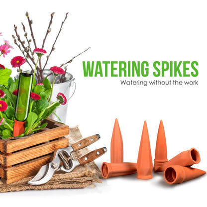 MorTime 6pcs Plant Watering Devices, Plant Waterer Self Watering Terracotta Spikes Automatically Water Your Indoor and Outdoor Plants While On Vacation