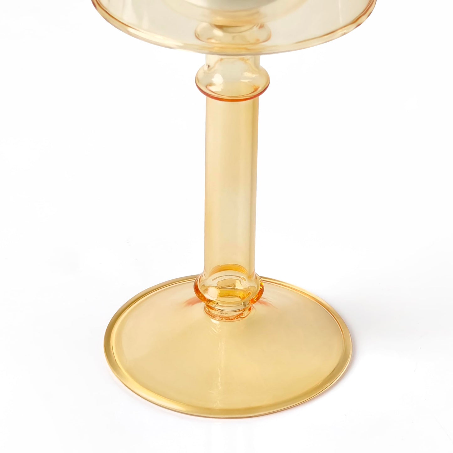 Gurfuy Amber Glass Hurricane Candleholder - Desk Lamp Shaped Glass Hurricane Candle Holder Crystal Decorative Candle Stand for Table Wedding Dinning Centerpieces Party Supplies Festival Decor