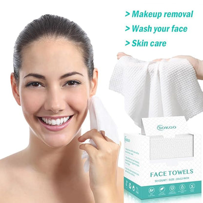 Disposable Face Towels, Facial Cleansing Cloths, Extra Soft Makeup Removing