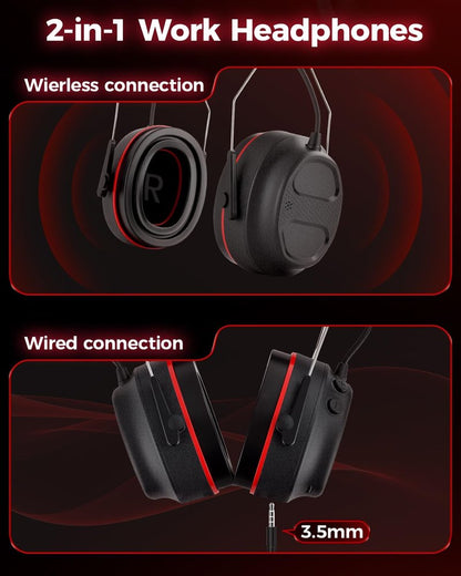 Electronic Hearing Protection with 4X Sound Amplification Earmuffs, Gel Bluetooth 6.0 Ear Protection Ear Muffs, 30dB NRR with Rechargeable 120H Playtime Earmuffs for Workshops, Mowing, Shooting Range