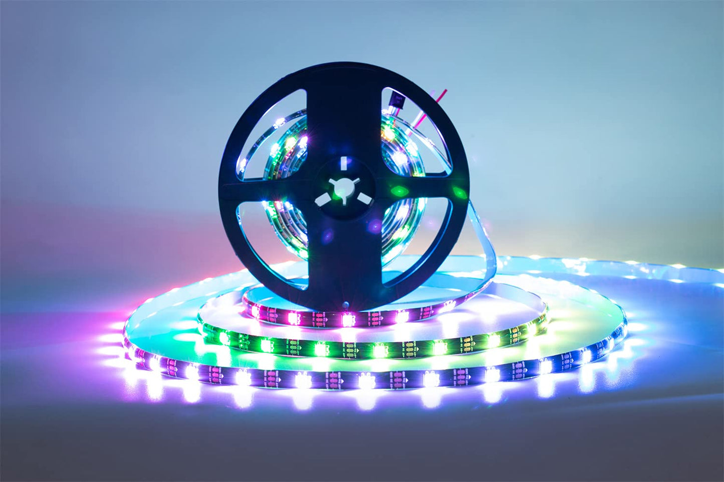 WS2812B LED Strip Individual Addressable Light SMD 30Pixels/m 5050 RGB Pixel Strip DC5V (16.4FT 150LEDS Waterproof IP65, White PCB)