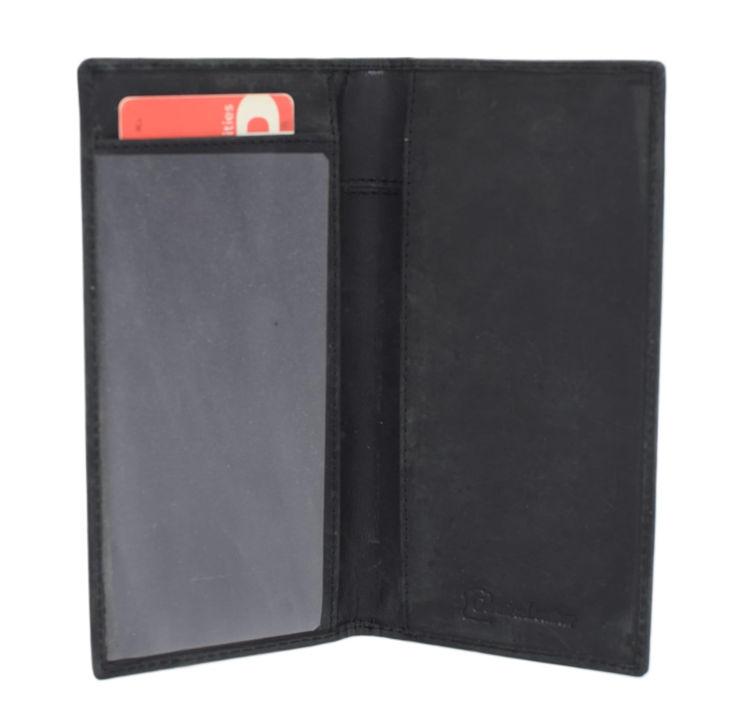 American Flag Checkbook Cover Vintage Leather Patriot Cowboy Wallet for Men (Black)